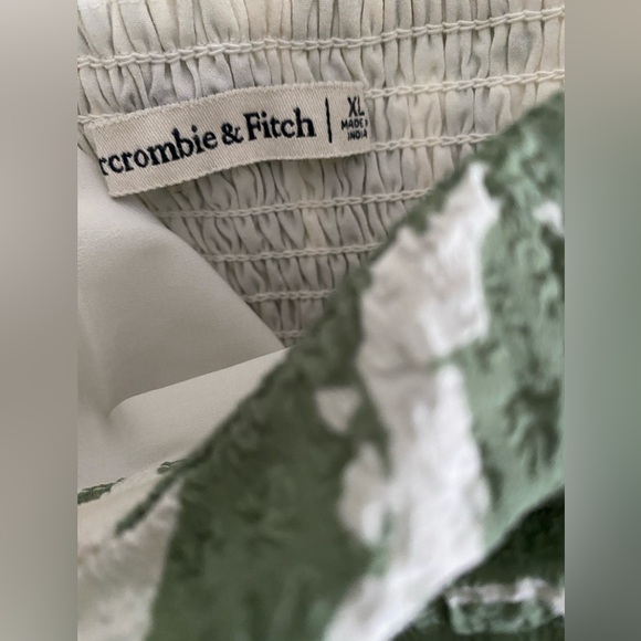 Abercrombie & Fitch Emerson Poplin Midi Puff Sleeve Dress XL Green - Picture 2 of 4